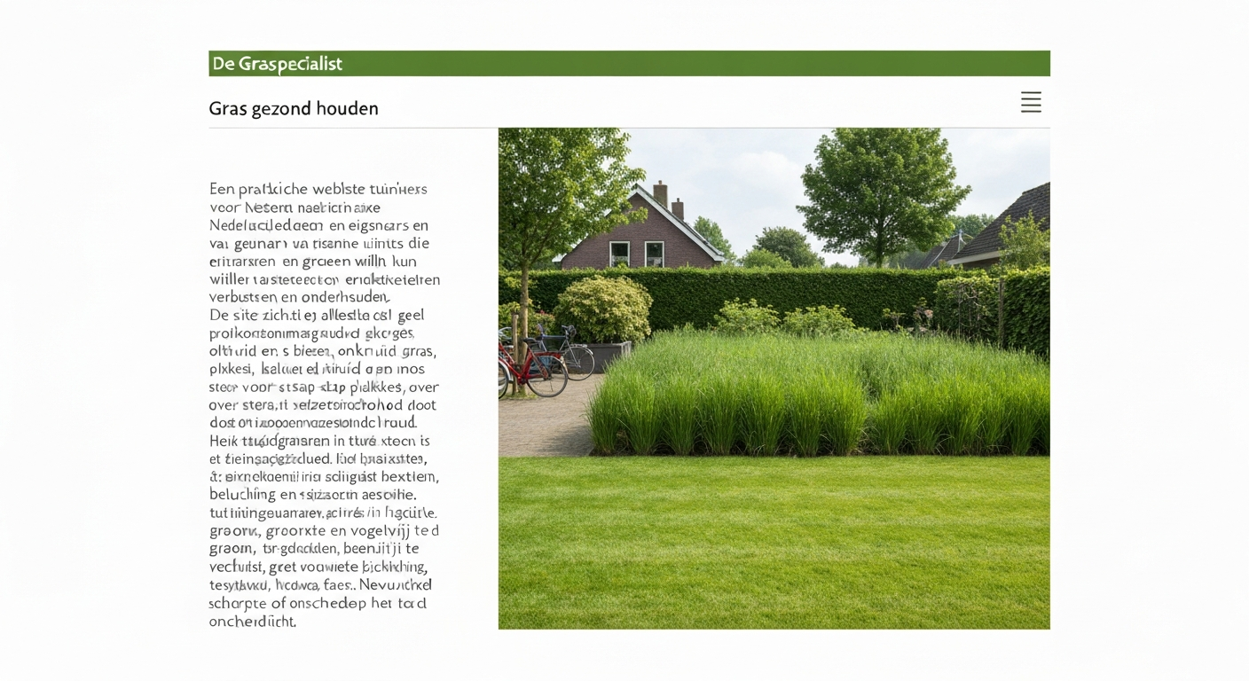 Gezond, dicht groen gazon in Nederlandse achtertuin, strak gemaaid