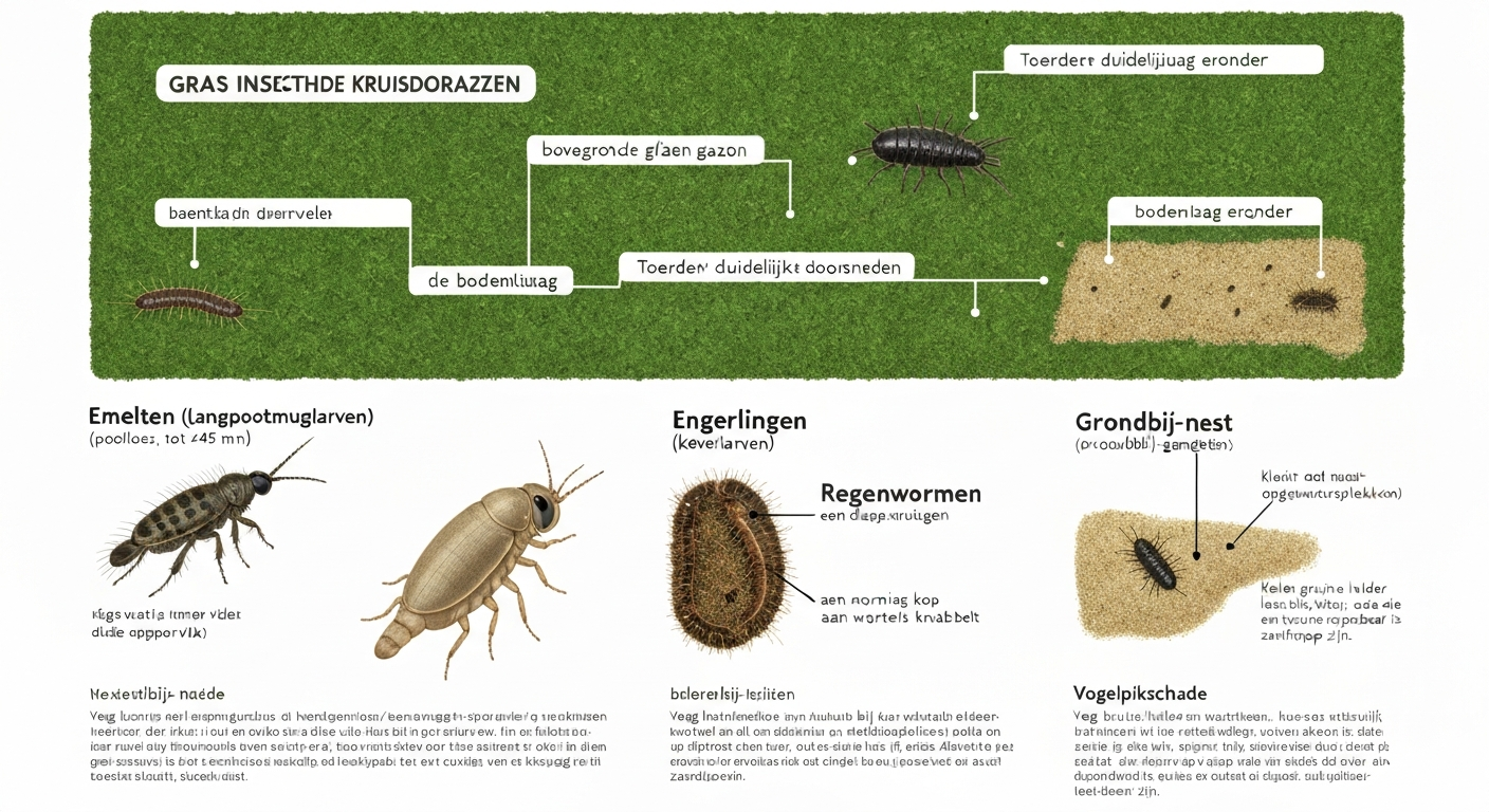 insecten in gras