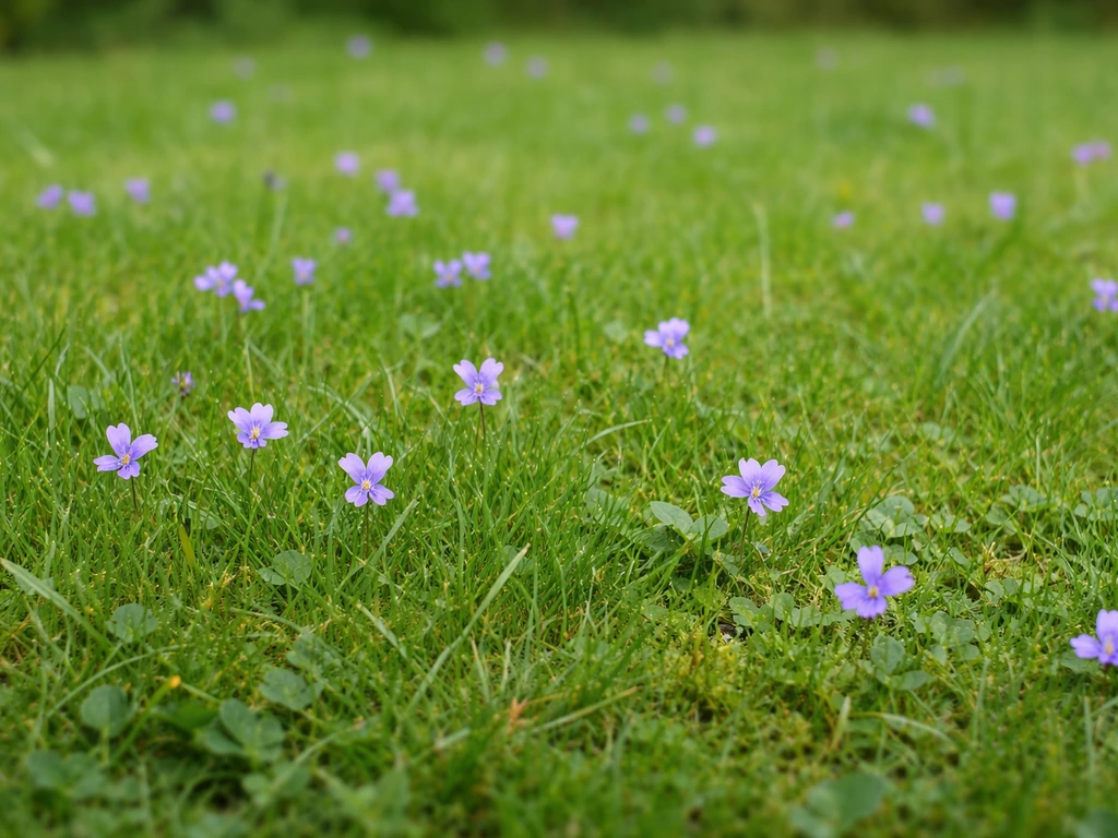 Gras met paarse bloemen: oorzaken herkennen en gazon herstellen