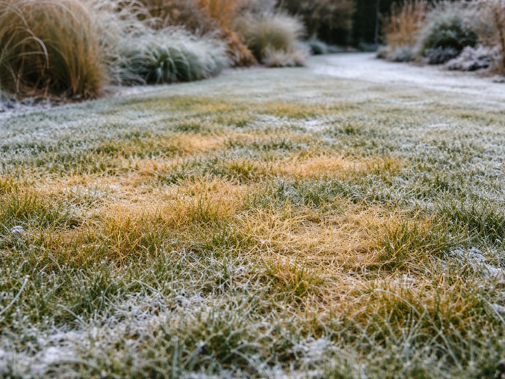 gras geel winter